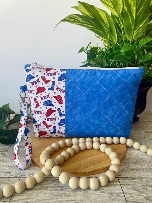 Patriotic Zipper Pouch | Handmade Red, White & Blue Fabric Bag | Cosmetic Bag | Travel Pouch | Organizer (Copy) (Copy) (Copy)