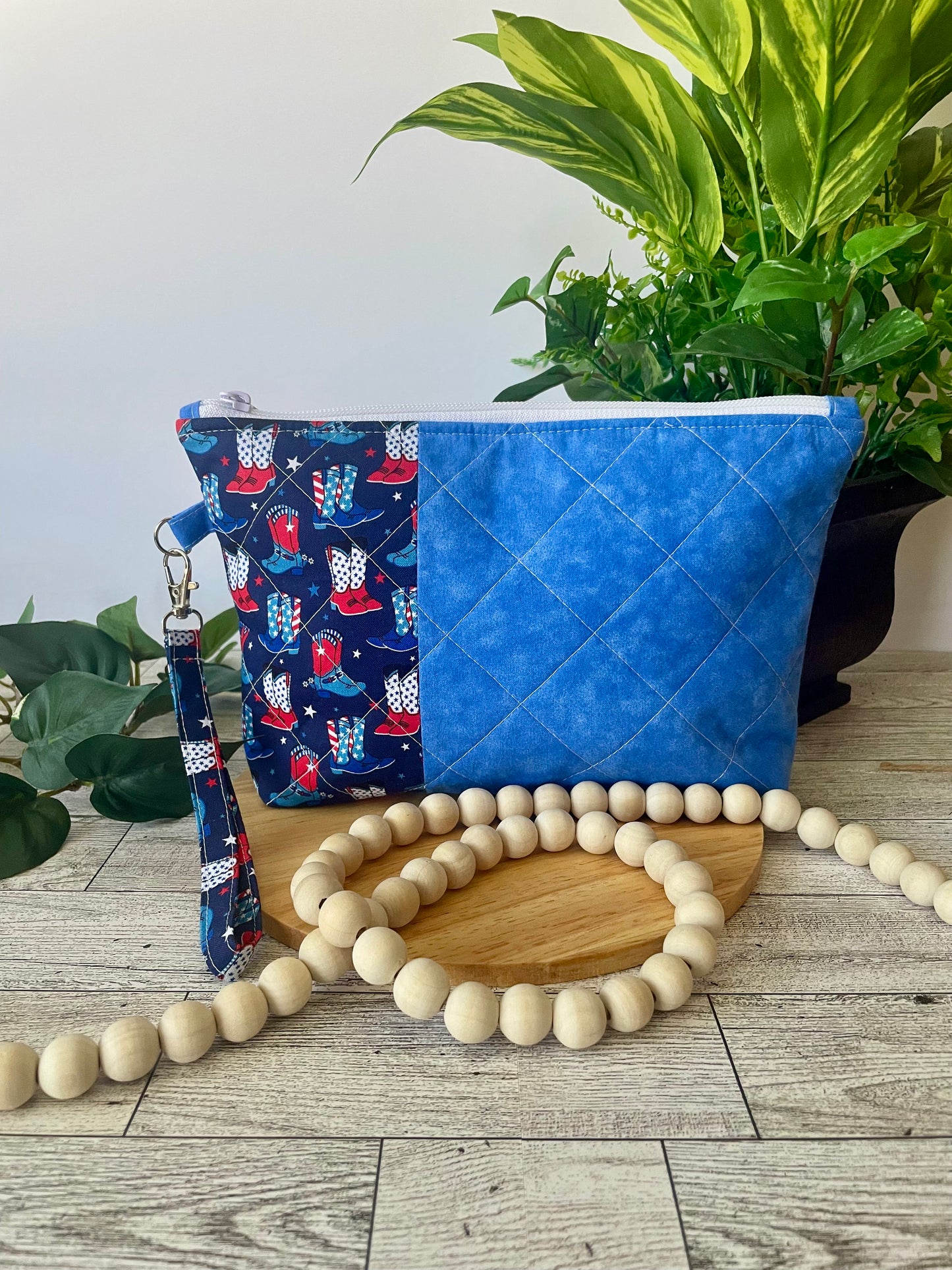 Patriotic Zipper Pouch | Handmade Red, White & Blue Fabric Bag | Cosmetic Bag | Travel Pouch | Organizer (Copy) (Copy)
