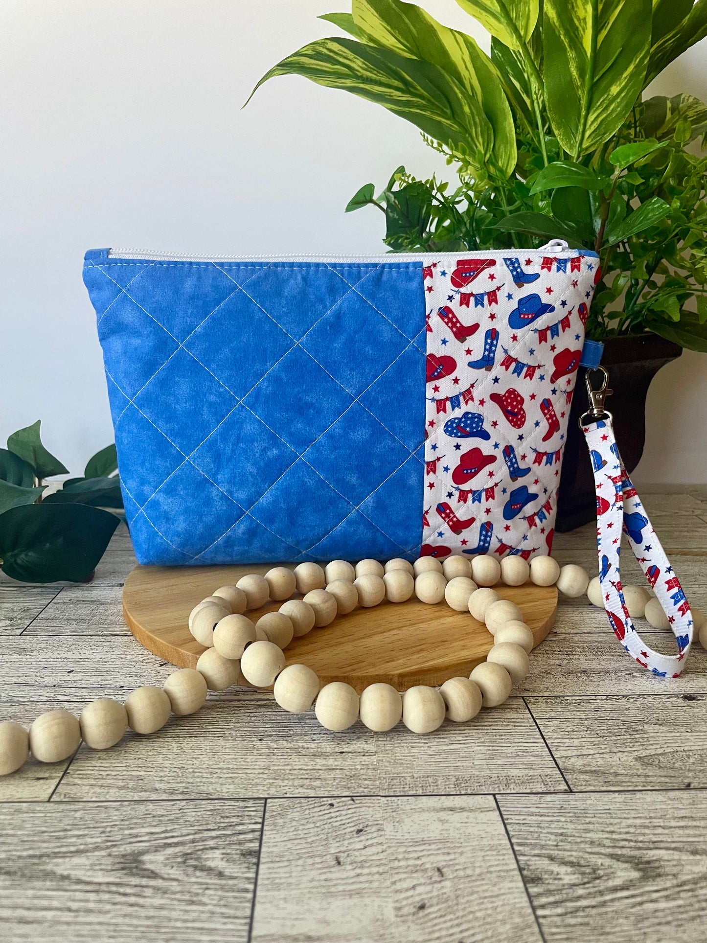 Patriotic Zipper Pouch | Handmade Red, White & Blue Fabric Bag | Cosmetic Bag | Travel Pouch | Organizer (Copy) (Copy) (Copy)