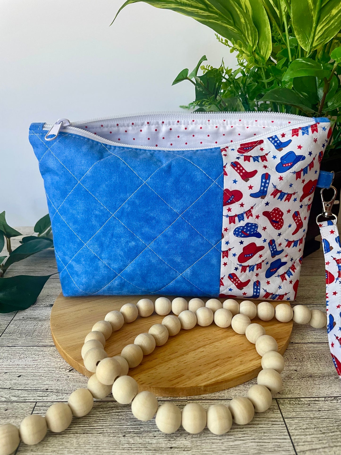 Patriotic Zipper Pouch | Handmade Red, White & Blue Fabric Bag | Cosmetic Bag | Travel Pouch | Organizer (Copy) (Copy) (Copy)