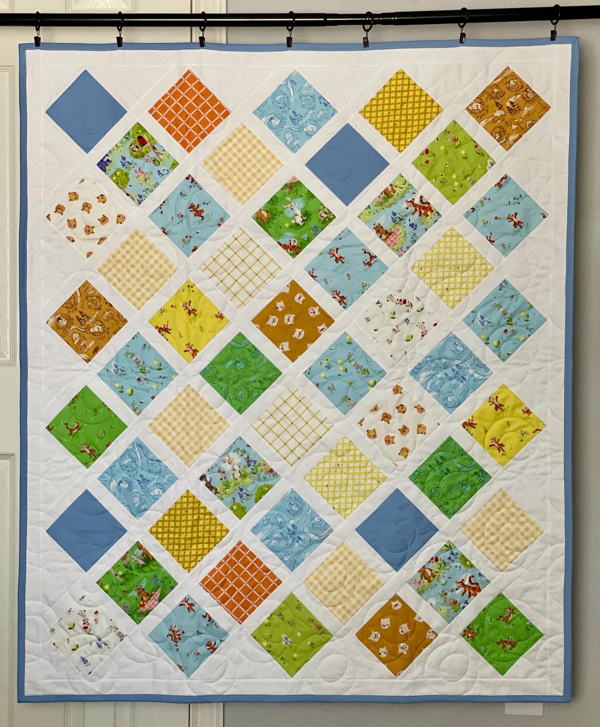 Handmade Baby Toddler Crib Quilt: Riley Blake 100 Aker Woods Nursery Decor