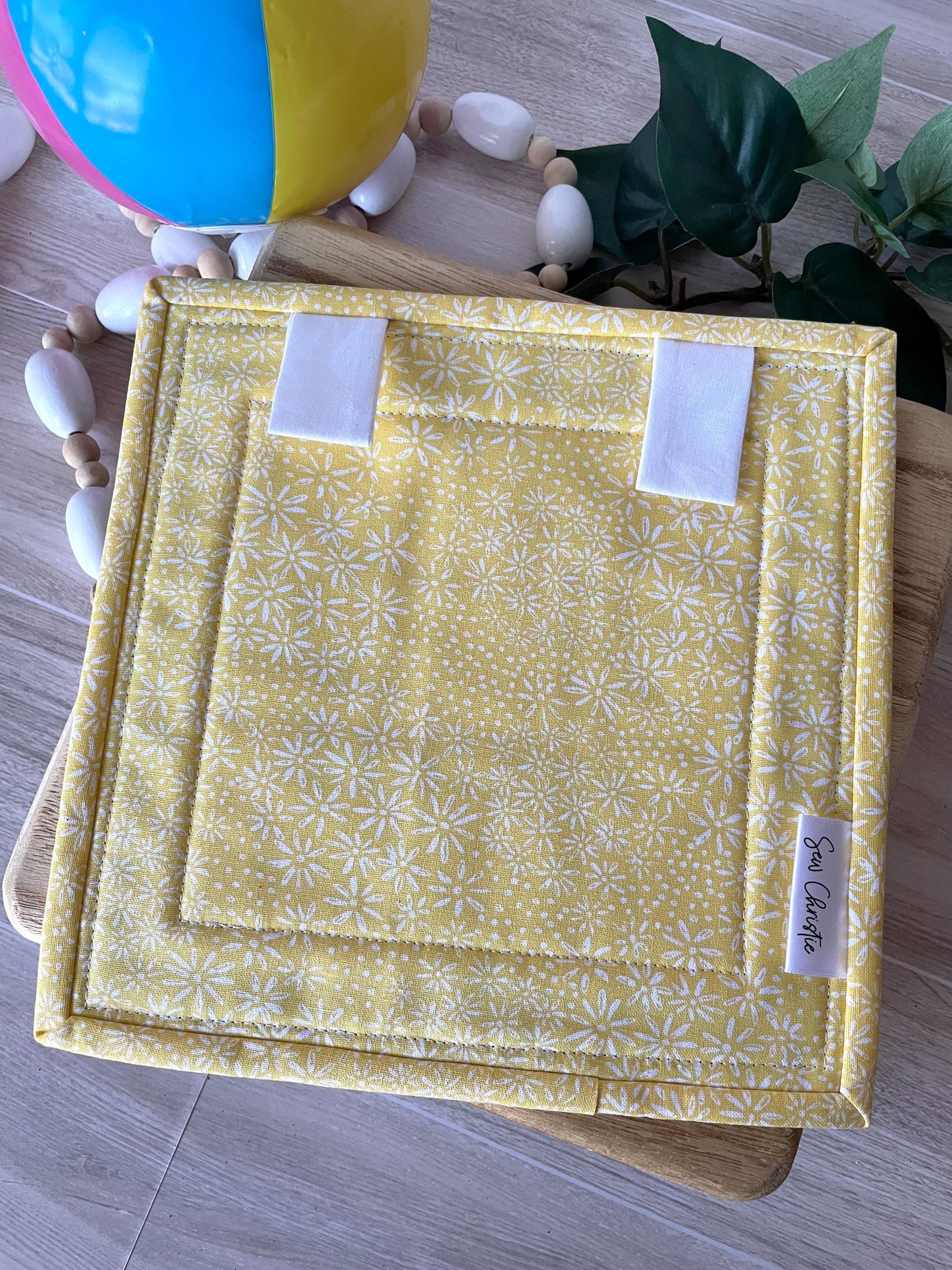 Handmade Mini Summer Quilt – Appliquéd Flip Flops Sun Sand Pail Bucket