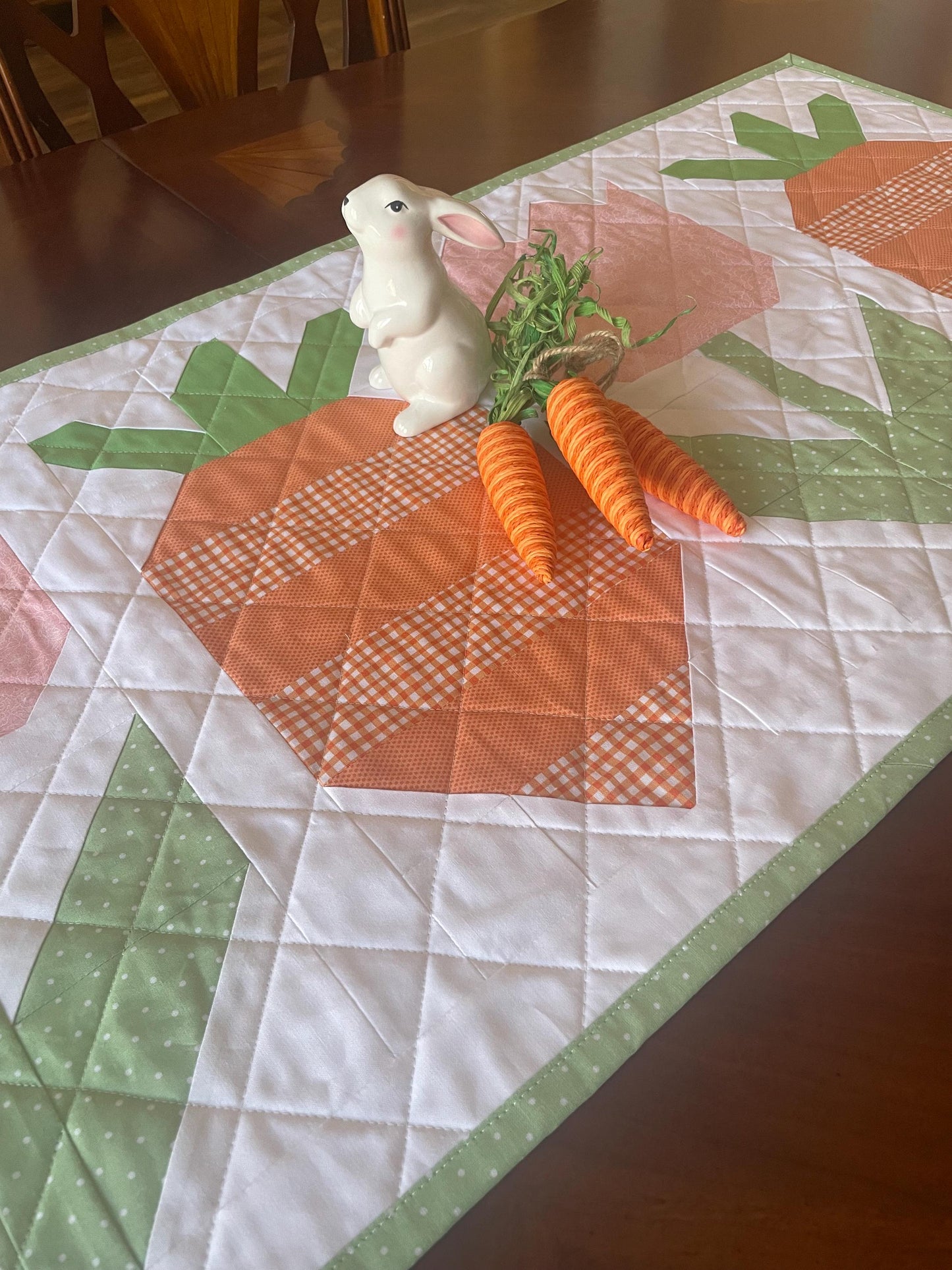 Springtime Garden Table Runner – 49” x 19” | Quilted Spring Table Décor