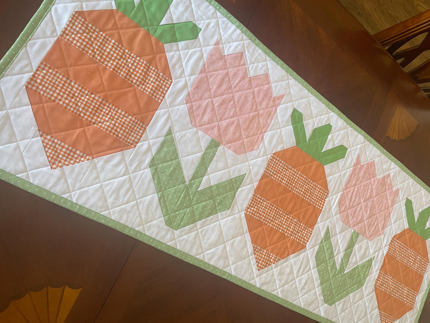 Springtime Garden Table Runner – 49” x 19” | Quilted Spring Table Décor