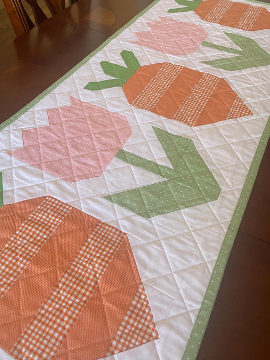 Springtime Garden Table Runner – 49” x 19” | Quilted Spring Table Décor