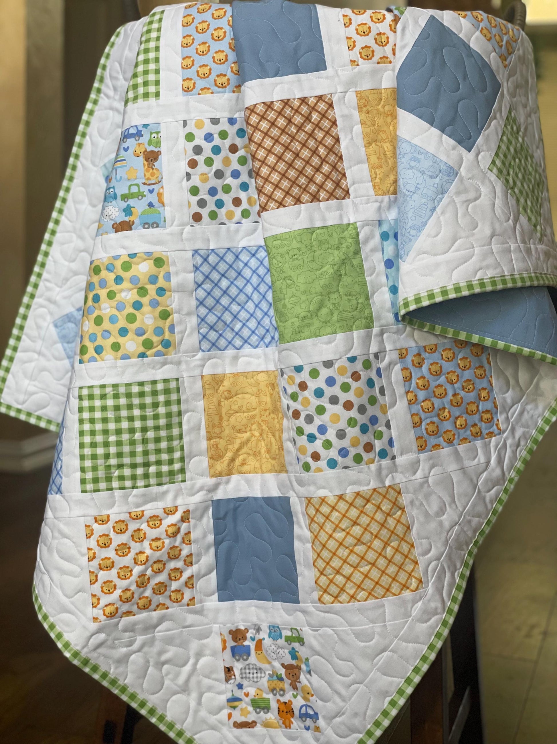 Handmade Special Delivery Baby Toddler Crib Quilt