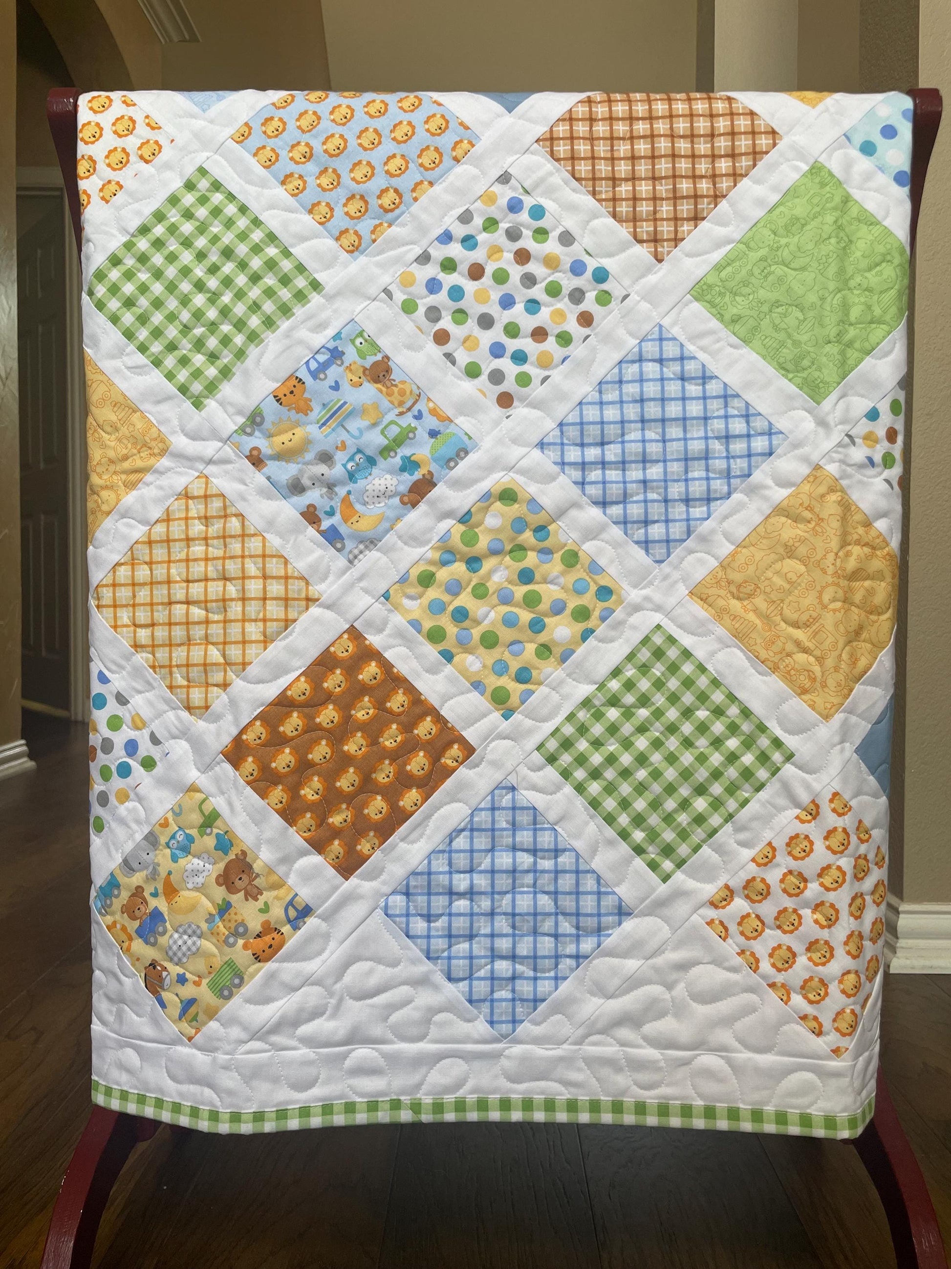 Handmade Special Delivery Baby Toddler Crib Quilt
