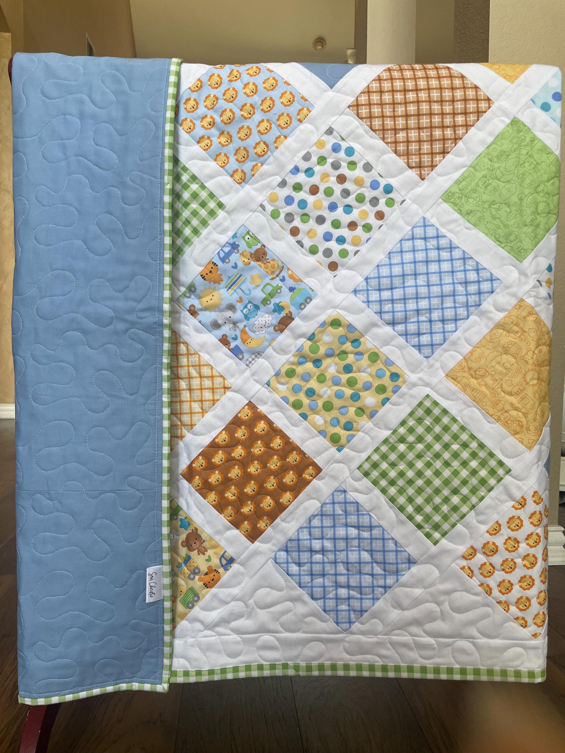 Handmade Special Delivery Baby Toddler Crib Quilt