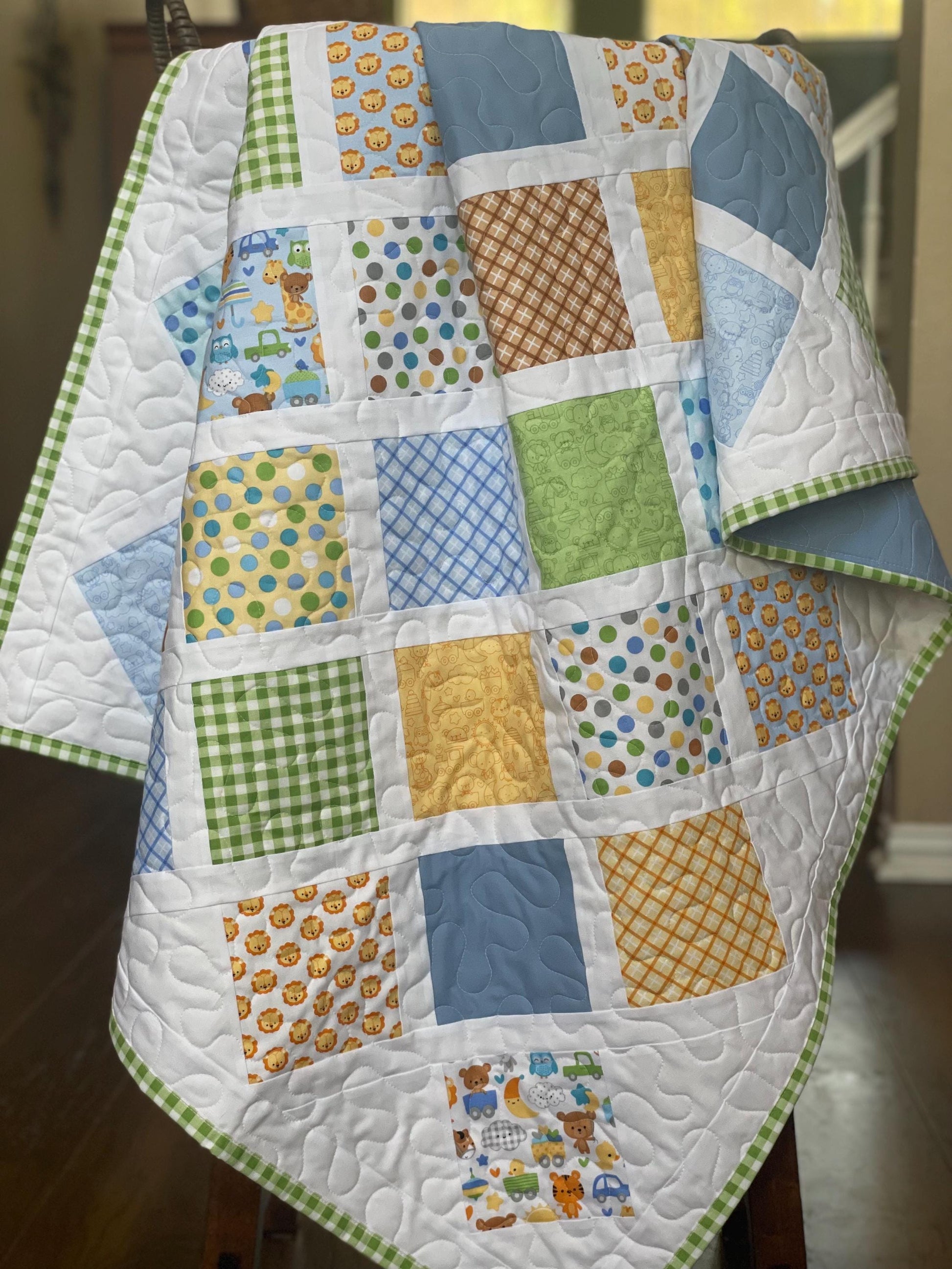 Handmade Special Delivery Baby Toddler Crib Quilt