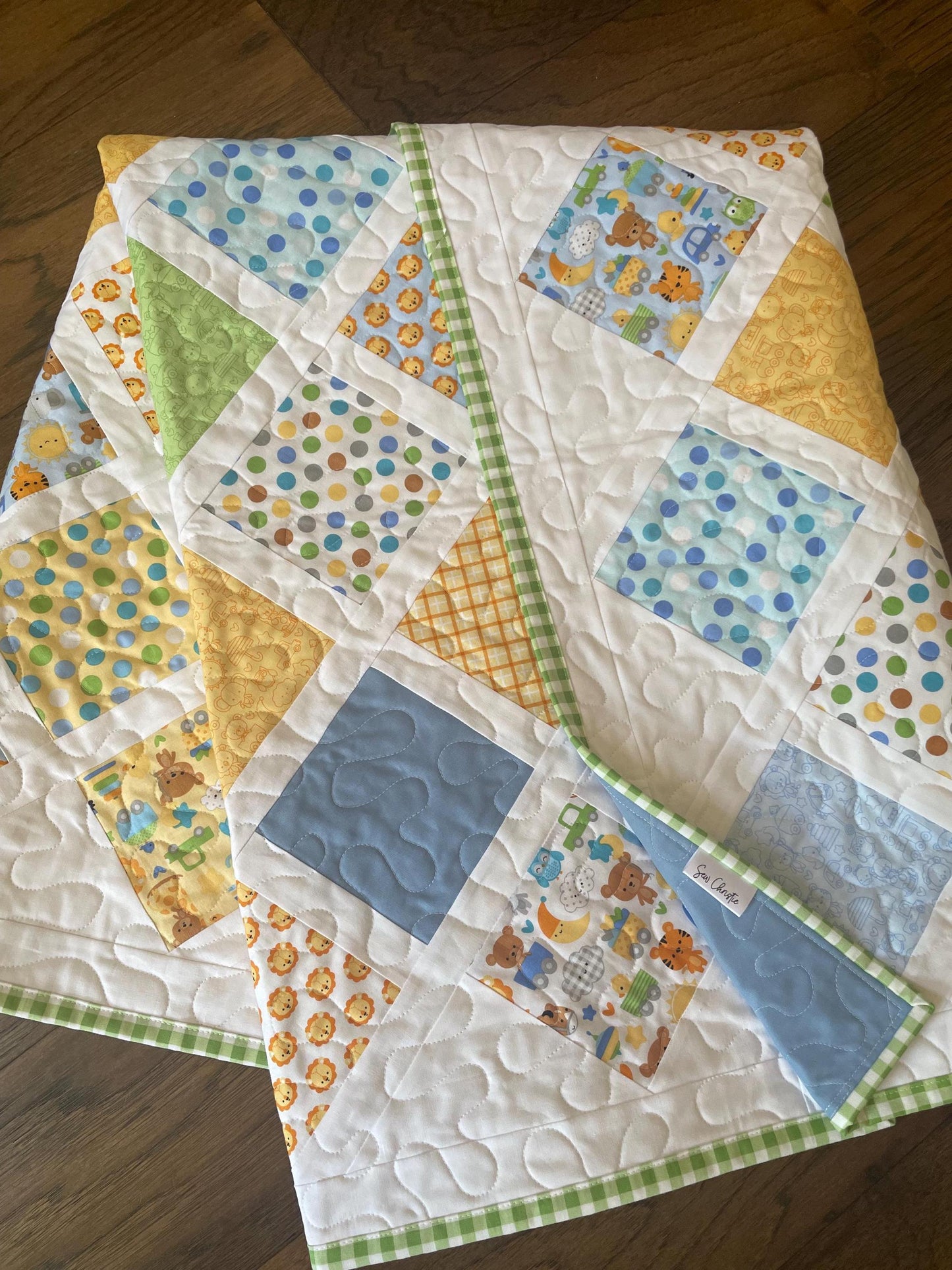 Handmade Special Delivery Baby Toddler Crib Quilt