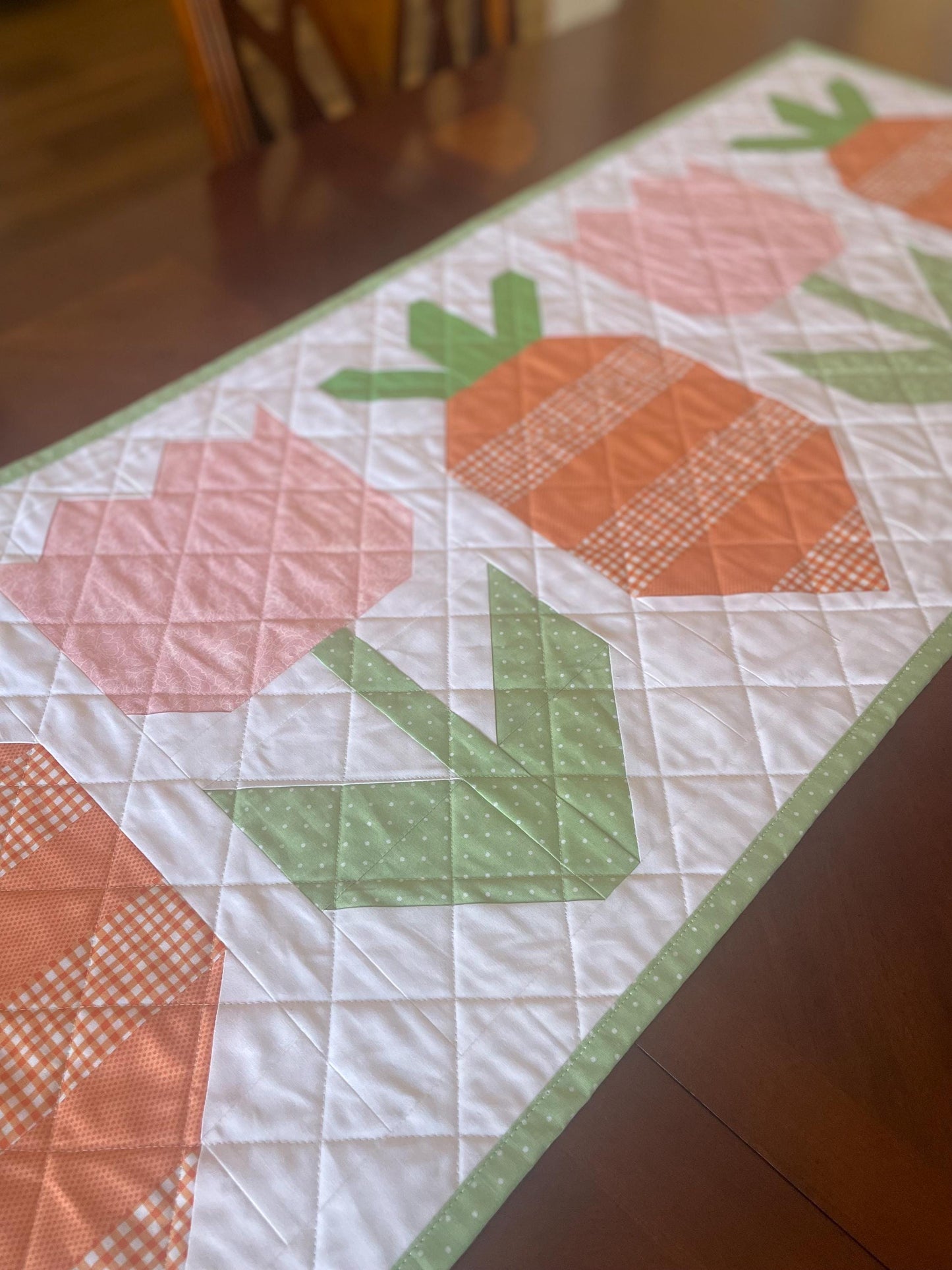 Springtime Garden Table Runner – 49” x 19” | Quilted Spring Table Décor